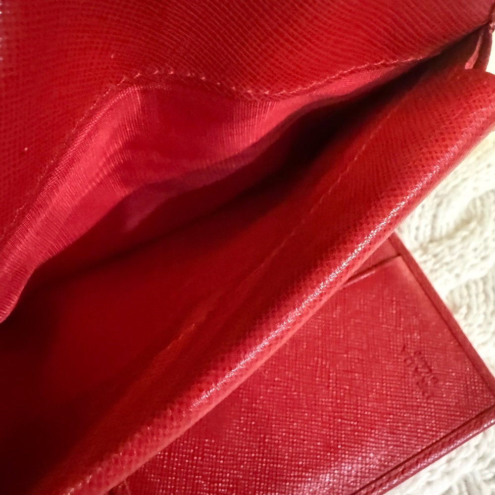 Prada Red Saffiano Leather Wallet - Picture 10 of 13
